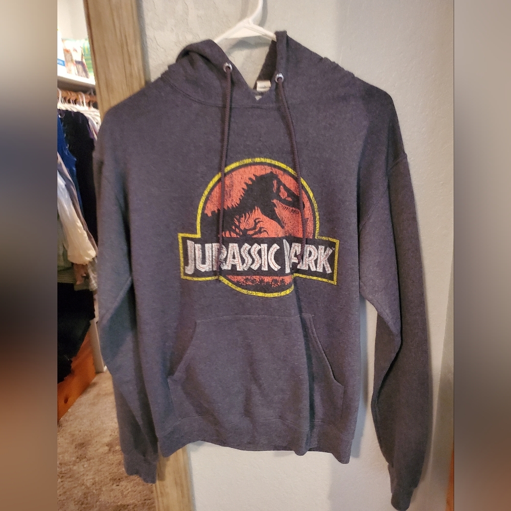 Jurassic Park Gray Hoodie Size Adult Small